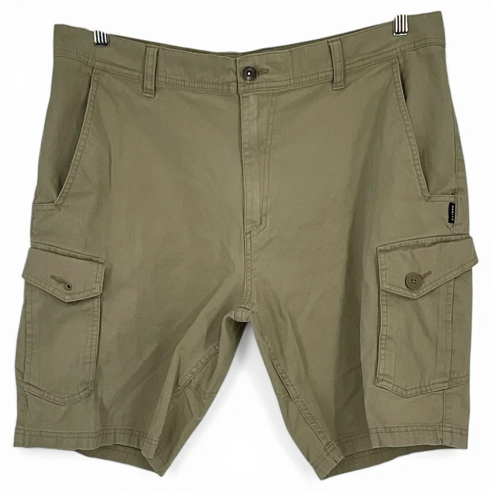 Oakley‎ Mens Khaki Cargo Shorts Size 38 Regular Fit Tan Cotton Blend Y2K Beach